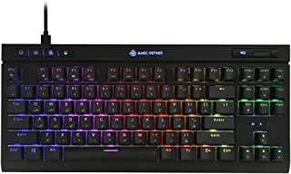 Magic-Refiner MK17 لوحة مفاتيح الألعاب الميكانيكية السلكية RGB Tenkeyless مع مفتاح أزرق ، أسود