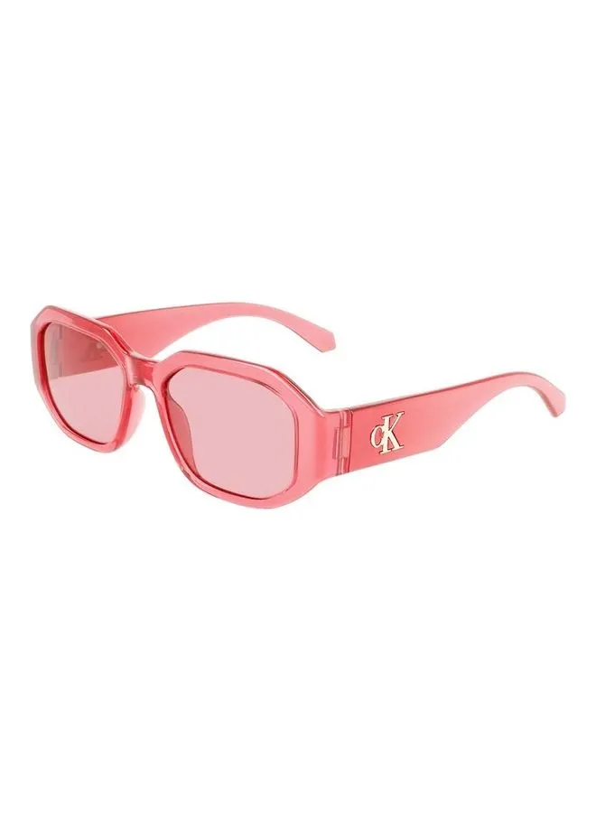 Calvin Klein Jeans Full Rim Injected Modified Rectangle Sunglasses CKJ22633S 5518 (600) Transparent Red