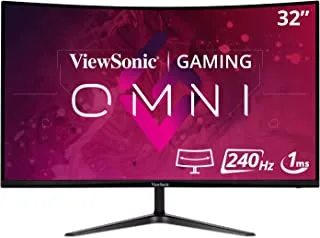 Viewsonic VX3219-PC-MHD 32-inch 1080p HD Curved Gaming Monitor, 240Hz, 1ms, Adaptive Sync, Dual Integrated Speakers, 2x HDMI, DisplayPort, Black