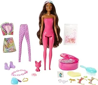 Barbie Color Reveal Peel Unicorn Fashion Reveal Doll Set with 25 Surprises Including Pink Peel-able Doll & Pet & 16 Mystery Bags with Clothes & Accessories for 2 Unicorn-Inspired Looks