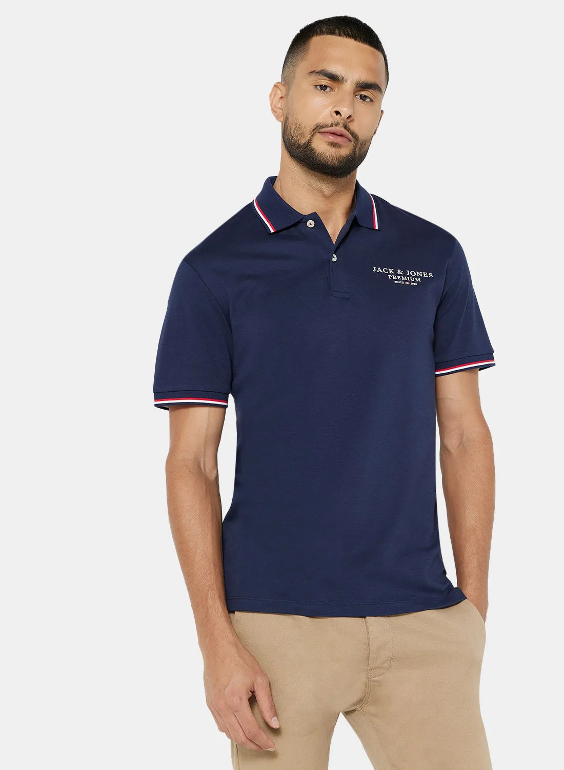 JACK & JONES Logo Premium Collared Polo