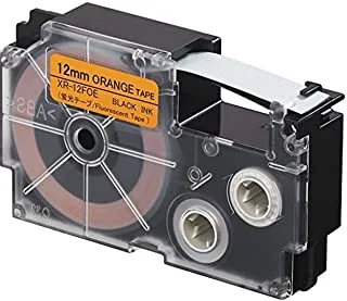 Casio - Label Tape Cartridge for Label Printer - Fluorescent Tape 12mm 12 mm schwarz auf orange