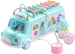Fun Toy Car, Kids Musical Instruments Bus Car Toy, Cute Early Educational Learning Music & Sound Rainbow Piano Vehicle Parent-child Interaction