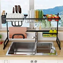 Over The Sink Dish Drying Rack With Drain Board, Kitchen Supplies Storage Shelf Drain Rack Counter Organizer, Dish Rack and Drainboard Set, Utensils Cutlery Holder Stainless Steel Display Stand