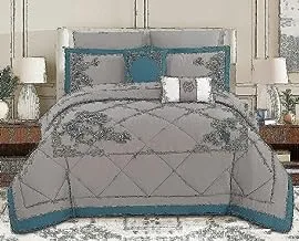 Hours 8-Pieces Embroidered Comforter Set Hours-124A King Size
