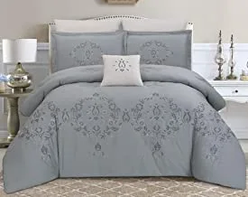 Hours 8-Pieces Embroidered Comforter Set Clara-05A King Size