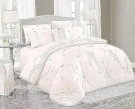 Hours 7-Piece Lace Embroidery Comforter Set,Lisa-013