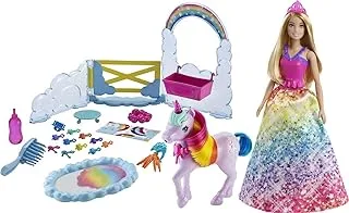 Barbie | Dreamtopia Unicorn Pet Playset with Barbie Princess Doll, Multi-color, GTG01