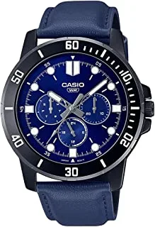 Casio Watch Men'sAnalog Multi Hands Blue Dial Leather Band MTP-VD300BL-2EUDF.