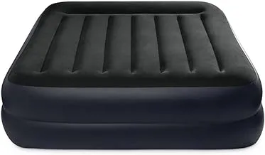 Intex Airbed Inflatable Double Mattress With Bulit in Electric Pump,152 x 203 x 42 cm, 64124, Black, Durabeam Queen Pillow Rest Airbed W/E.Pump152X203X42, 64124