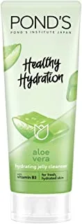 POND'S Healthy Hydration Gel Facial Cleanser for fresh, hydrated skin, Aloe Vera with 100% natural origin aloe vera extract & vitamin B3 (Niacinamide), 100ml