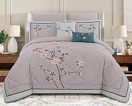 Hours 8-Pieces Embroidered Comforter Set Hours-122A King Size