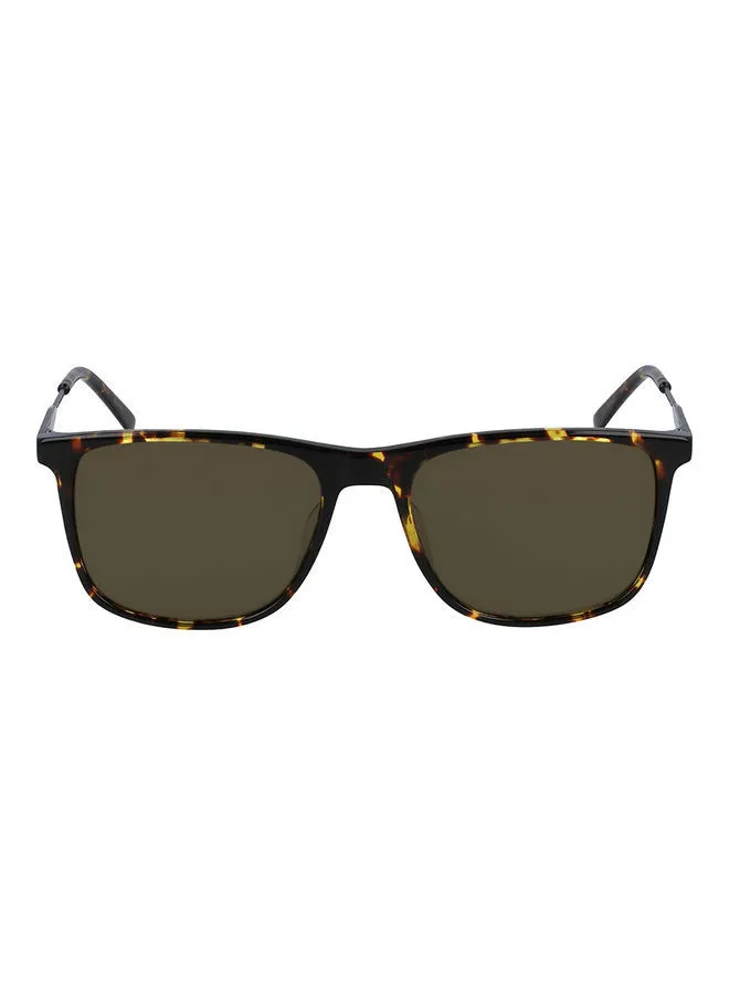 CALVIN KLEIN Men's Full Rim Acetate Modified Rectangle Sunglasses CK20711S 5518 (239) Shiny Amber Tortoise