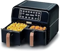 Kenwood Dual Air Fryer, 1700W, 8L, 3.4Kg, Dual Zone Technology, Digital Display, HFP70.000BK, Black