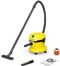 Karcher - WD2 Plus Wet & Dry Vacuum Cleaner, 1000 W, 12 Liters container, 1.8 m suction hose, blower function, Made in Europe