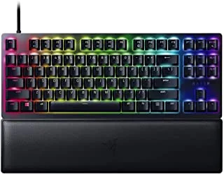 Razer Huntsman V2 Tenkeyless Gaming Keyboard - Razer Clicky Optical Switches ، Doubleshot PBT Keycaps ، رغوة ترطيب الصوت - مفتاح بصري Clicky (أرجواني) - الولايات المتحدة - أسود ، RZ03-03940300-R3M1