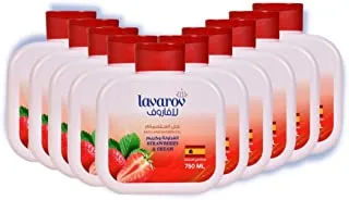 10 PCS Lavarov Bath & Shower gel - Strawberry & Cream, (10pcs x 750ml)