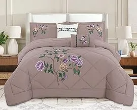 Hours 8-Pieces Embroidered Comforter Set Hours-126A King Size