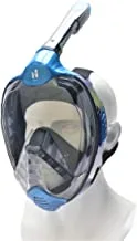 Hirmoz professional waterproof underwater full face diving mask scuba snorkel swimming mask, l, dark blue + blue, h-m1502 db-l