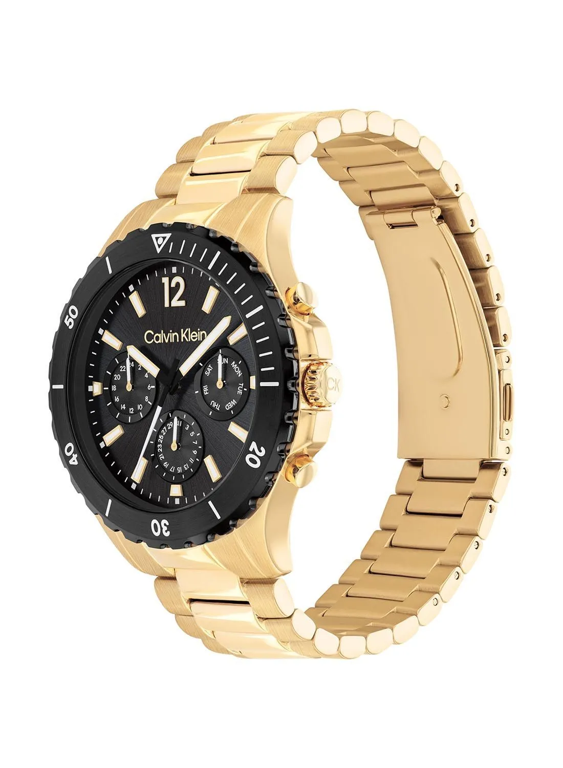 CALVIN KLEIN Analog Round Waterproof  Wrist Watch With Gold Strap 25200116