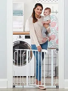 Regalo Easy Step Walk Thru Gate, White, Fits Spaces between 29