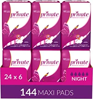 Private Maxi Pocket Sanitary Pads Night 144-Pads, Pink