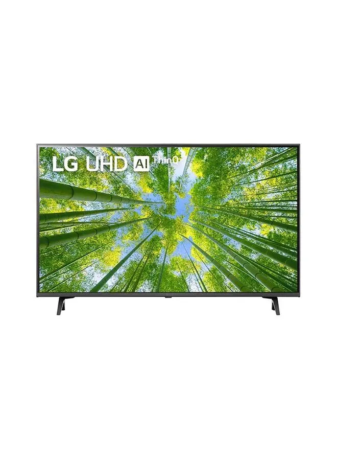 سلسلة LG UQ8000 مقاس 75 بوصة ، تصميم شاشة سينمائية 4K Active HDR WebOS Smart AI ThinQ UHD 4K TV (2022) 75UQ80006LD أسود