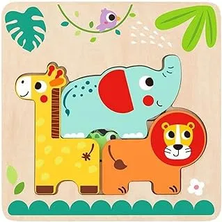 لعبة بازل خشبية متعددة الطبقات على شكل حيوانات من Tooky Toy ، 7 قطع