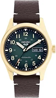 SEIKO 5 SPORT Leather Band Analog Watch for Men Green Dial SRPG42K1, GREEN