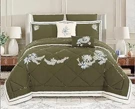 Hours 8-Pieces Embroidered Comforter Set Hours-121A King Size