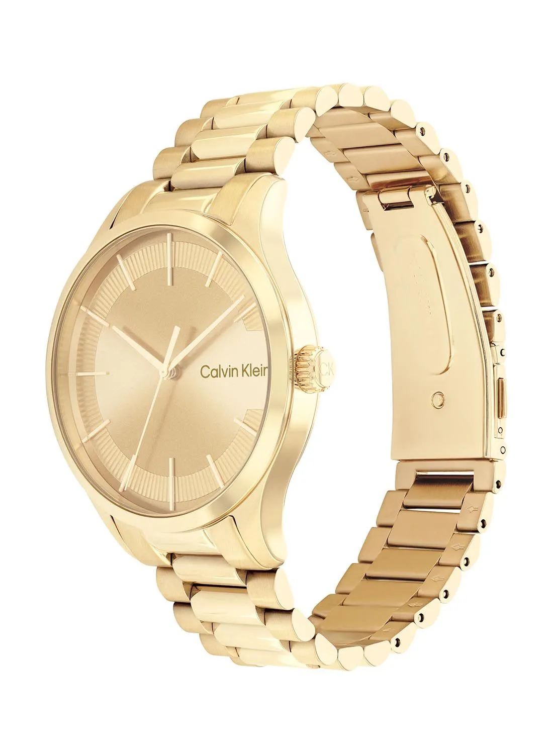 CALVIN KLEIN Analog Round Waterproof  Wrist Watch With Gold Strap 25200038