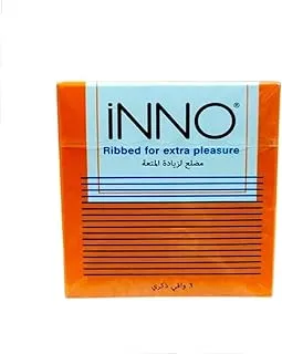 Inno Ribbed for extra pleasure Condoms, Pack of 3