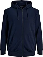 Jack & Jones Men's Basic Zip Hood Plus Size Sweatshirt