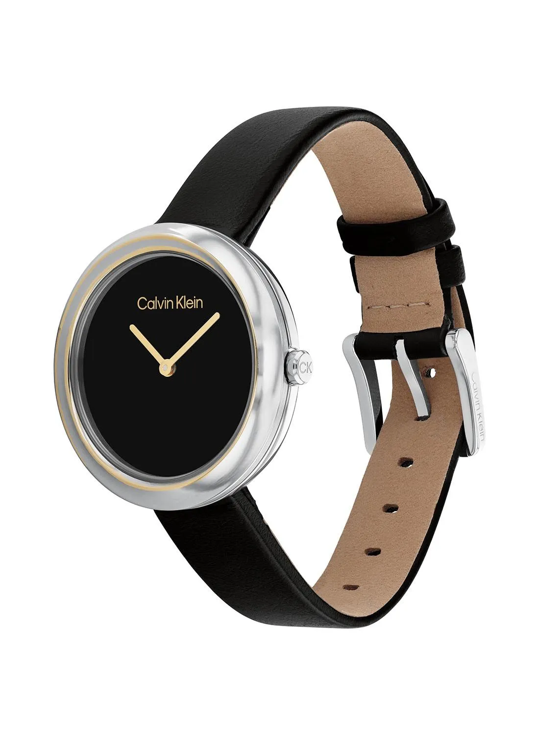 CALVIN KLEIN Analog Round Waterproof  Wrist Watch With Leather Strap  25200093