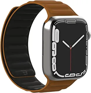 Baykron - Silicone Magnetic strap for Apple Watch addle Brown and Black