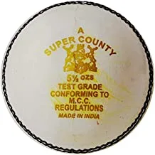 GM Super County Leather Cricket Ball (White, 17-Inch)