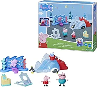 لعبة مرحلة ما قبل المدرسة من Peppa Pig Peppa'S Adventures Peppa'S Aquarium Adventure Playset: 4 Figures، 8 Accessories؛ الأعمار من 3 أعوام وما فوق ،