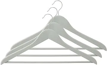 Hema Wooden Rubberized Non Slip Hangers 3-Pack, Grey