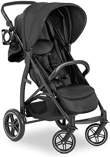 Hauck Rapid Buggy 4D / up to 25 kg/Quick Folding/Sun Canopy UPF 50+ / Rubber Wheels/Drink Holder/Height Adjustable/Reclining Position/Easy to Wipe Clean/Large Shopping Basket/Black