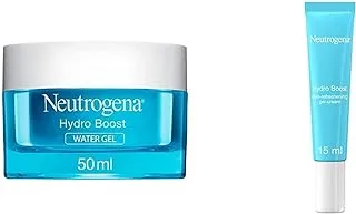 Neutrogena Face Moisturizer Water Gel, Hydro Boost, Normal to Combination Skin, 50ml & Eye Cream Gel, Hydro Boost, Refreshing, 15Ml