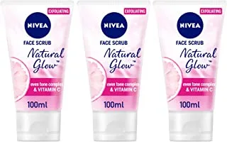 Nivea Face Scrub Exfoliating, Natural Glow, Carnitin & Vitamin C, 3x100ml,