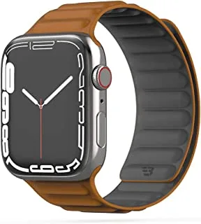 Baykron - Silicone Magnetic strap for Apple Watch Saddle Brown and Black