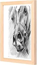 LOWHA horse head sktch Wall Art with Pan Wood framed Ready to hang for home, bed room, office living room Home decor hand made wooden color 23 x 33cm By LOWHA
