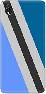 جراب خلفي بتصميم شريط ألوان باللون الأزرق غير اللامع لهاتف Vivo Y1s - K208052