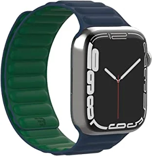 Baykron - سوار سيليكون مغناطيسي لساعة Apple Watch باللون الأزرق السماوي والأخضر الزاهي