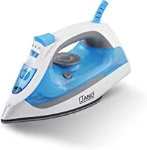 JANO 320Ml 2000W Electric Steam Iron, Non-stick Soleplate, Dry Steam Spray Burst Vertical Steam Functions, White, Blue E05214 2 Years warranty