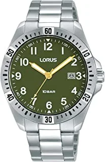 Lorus Green dial Analog Quartz Stainless steel watch for Men RH929NX9