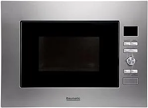 Baumatic 60cm Built-in Microwave with Grill 28 Liters, Stainless Steel