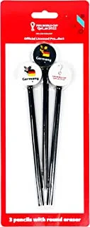 FIFA 2022 Country Pencils with Round Eraser, 3 pcs/pack, Germany