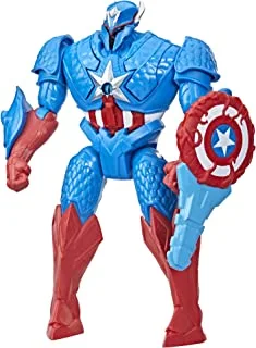 Hasbro Marvel Avengers Mech Strike Monster Hunters Hunter Suit Captain America Toy, 20-cm-scale Deluxe Figure, Ages 4 and Up, Multicolor,F5072